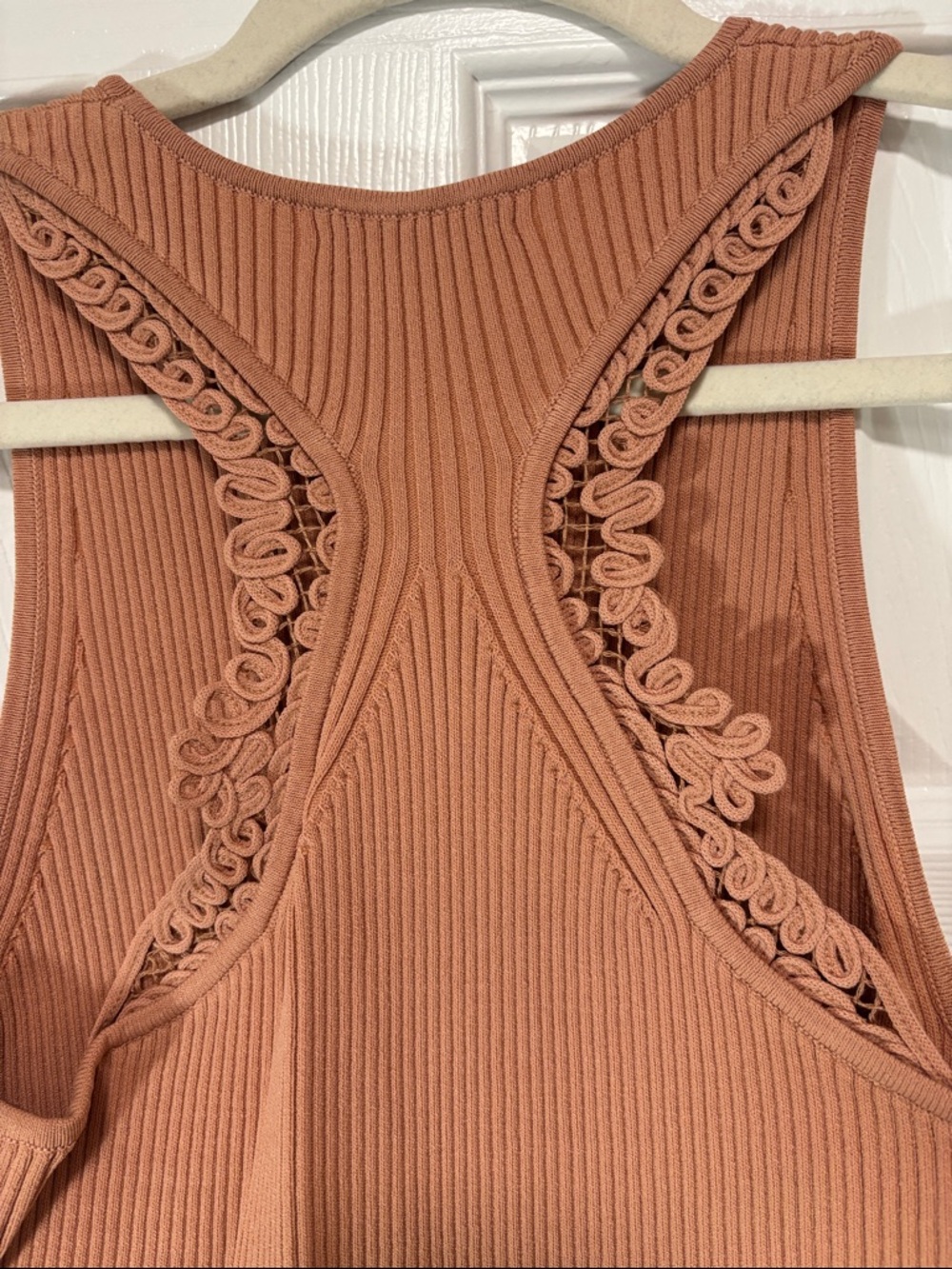 Reiss Ribbed Tank Top in Rust - Picture 3 of 4